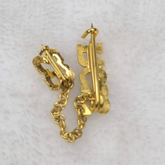 Vintage RGS 63 Goldtone Graduation Class Year Chain Pin Initials Tie Tack MSM - Picture 3 of 5